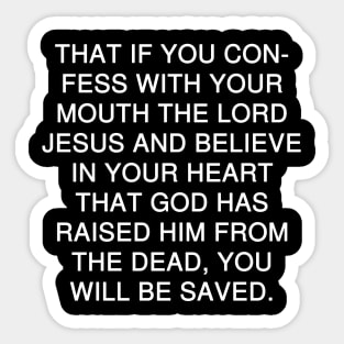 Romans 10:9 New King James Version Sticker